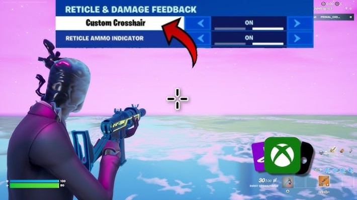 Custom Crosshair Code on PS5 andXbox Fortnite